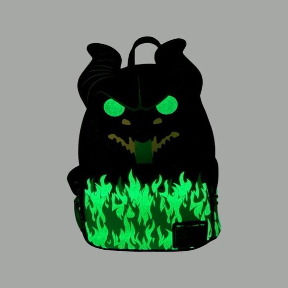 Loungefly Disney Maleficient Glow in the Dark Dragon Mini Backpack - Picture 2 of 5